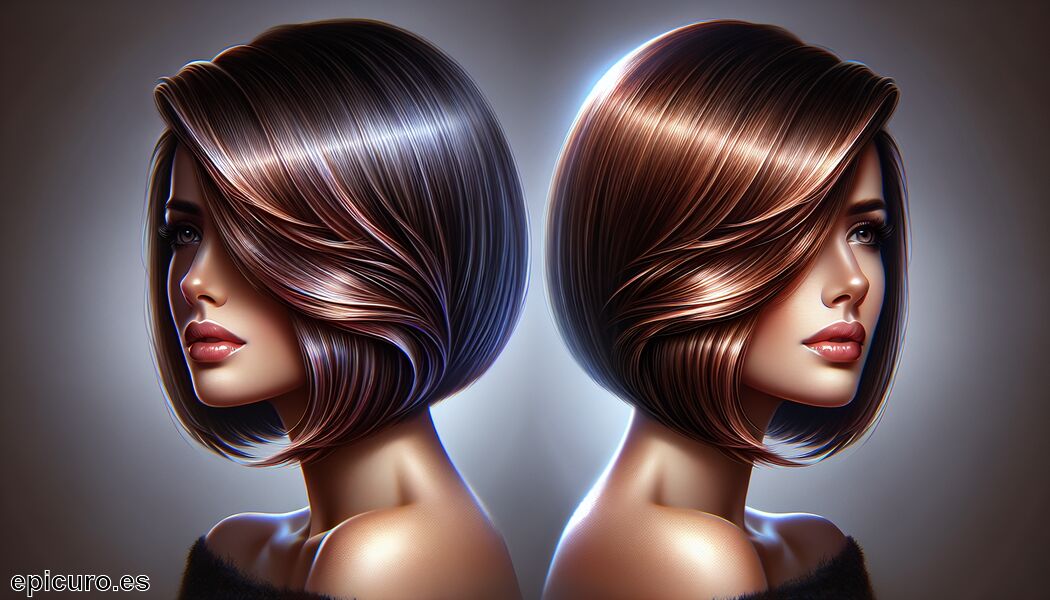 Fácil de mantener y peinar   -  corte de pelo bob escalado » Textura y volumen sorprendentes